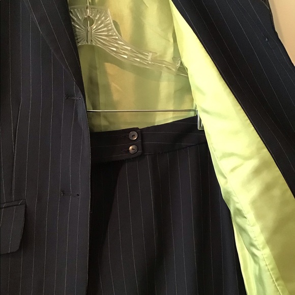 Pendleton navy blue suit with green pin stripes - Picture 3 of 6